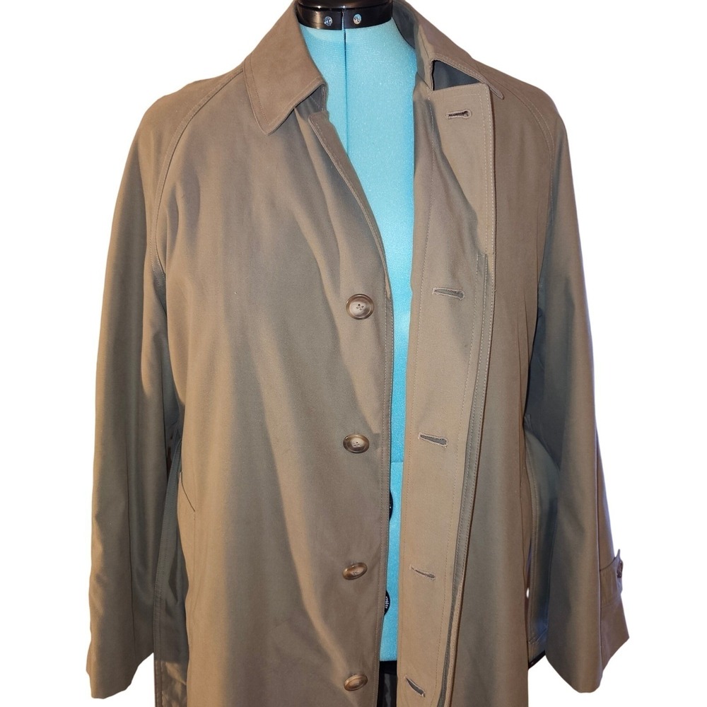 Lauren Ralph Lauren Men's Trench Coat in Light Tan with Blue Lining - Picture 3 of 8